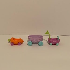 🚗 LOT OF 3 LPS LITTLEST PET SHOP STROLLER CART CARRIERS COLLECTIBLE TOYS 🚗